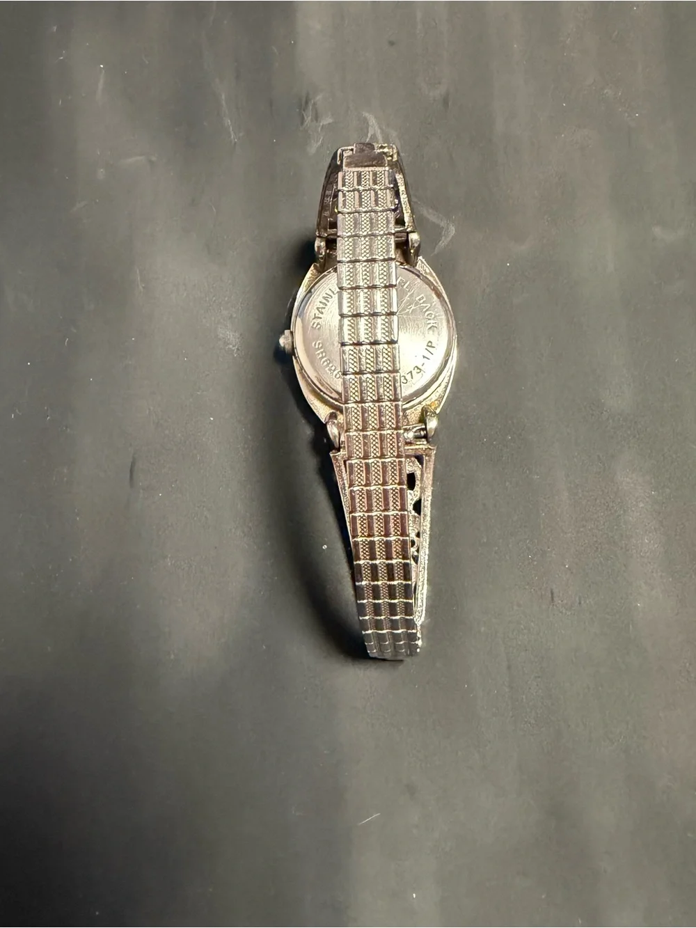 Art Deco Marcasite Silver-Tone Watch – Oval Face – Vintage Ladies